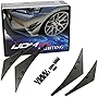 iJDMTOY 4pcs Black Front Bumper Canard, Body Diffuser Fins, Universal Fit Any Car Truck SUV