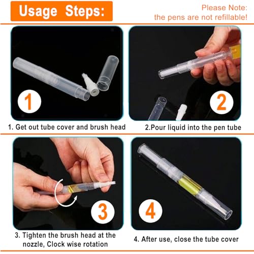 10 Pack 3 ML Transparent Twist Pens, Empty Cuticle Nail Oil Pen with Brush Tip, Cosmetic Lip Gloss Containers Applicators Eyelash Growth Liquid Tube4