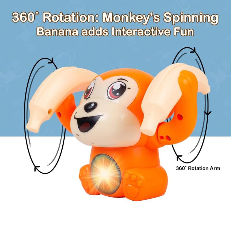 Kidoyz Battery Operated Voice Control Monkey Toy with Musical, Dancing, Spinning, Rolling and Sensor Feature | Fun Activity Toy for Kids, Boys & Girls, 3xAAA Battery (Not Included) - Random Color 2