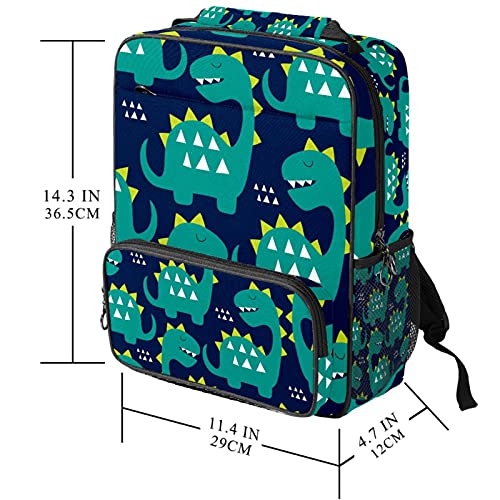 Sac à dos décontracté pour ordinateur portable sac de travail dinosaure bleu mixte