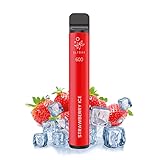 Elfbar 600 - Nikotinfreie Elf Bar Einweg E-Zigarette 550mAh, 600 Züge - Strawberry Ice/Kühle Erdbeeren