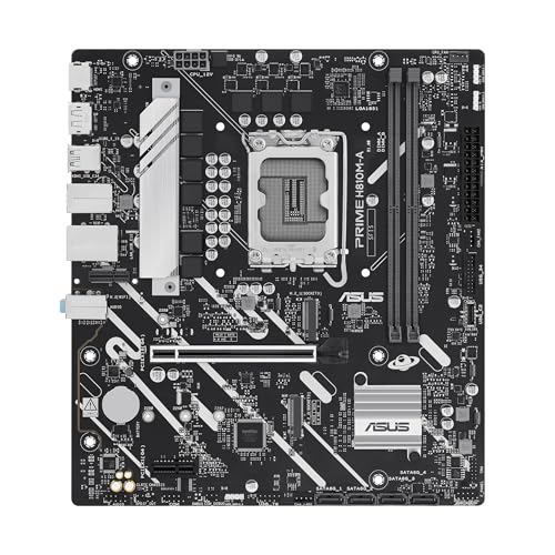 PRIME H810M-A-CSM, Scheda Madre Intel mATX, 6+1+1+1 Fasi di Alimentazione, Slot DDR5, PCIe 4.0, 2 Slot M.2, Ethernet Intel 16 GB, DisplayPort, HDMI, USB-A 10 Gbps, USB-C 5 Gbps, Nera - Scheda madre - Immagine 1