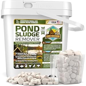 Pond Sludge Remover – 5 Pounds Beneficial Pond Bacteria & Enzyme Treatment - 100% Natural Muck Digester – Safe for All Aquatic Life and Recreation - Made in The USA Pond Sludge Remover–5 Pounds Beneficial Pond Bacteria Enzyme Treatment 100 Natural Muck Digester–Safe for All Aquatic Life and Recreation Made in The USA