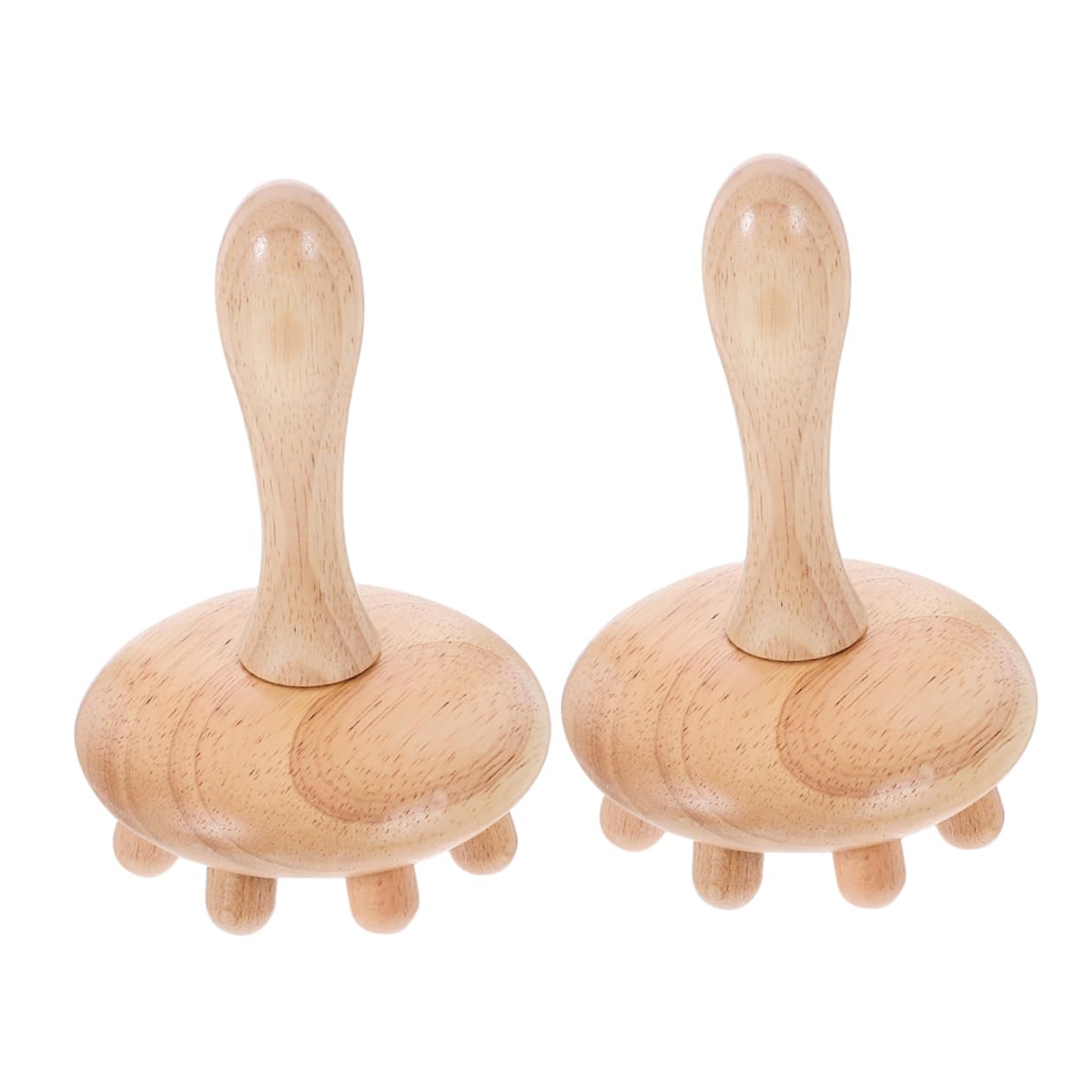 Peine Masajeador Natural de Madera para Cuero Cabelludo, 2 Piezas