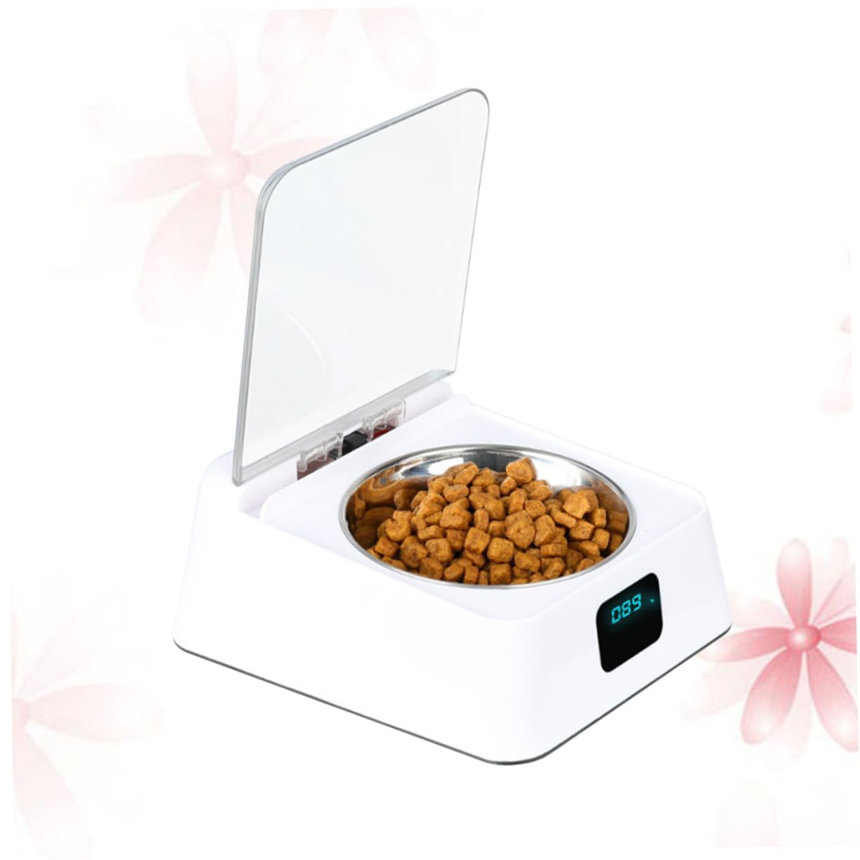 Toyvian Dispensador de Comida Automático para Mascotas con Inducción por Infrarrojos Cuenco Inteligente con Apertura Automática Capacidad Grande y Base Antideslizante para Gatos y Perros
