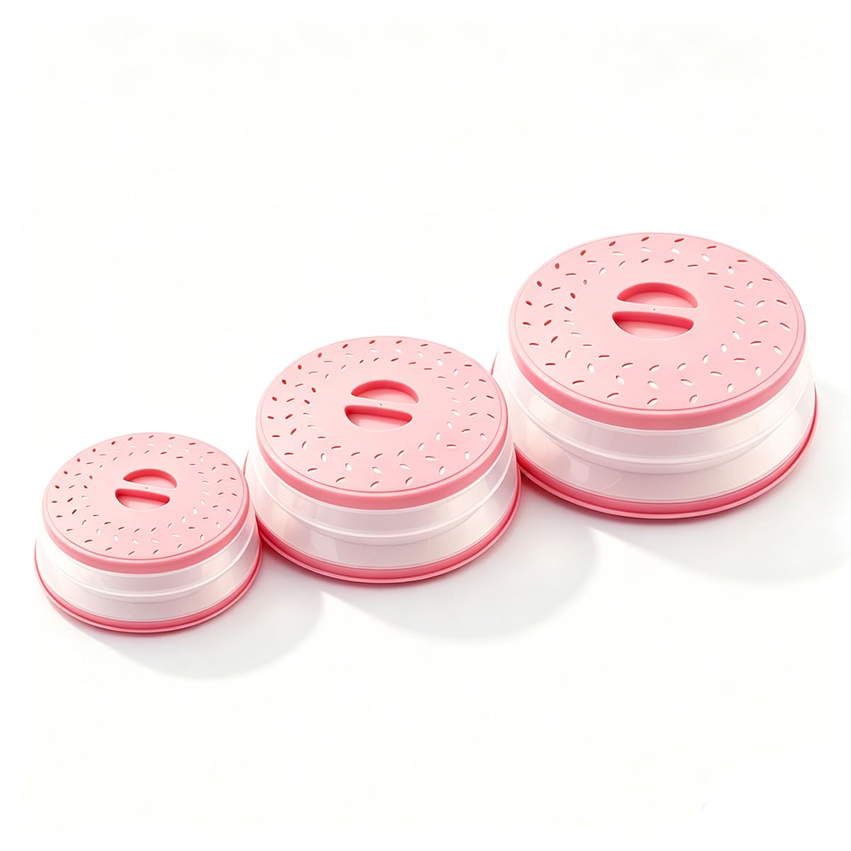 Collapsible Microwave Splatter Cover(pink, Set of 3)