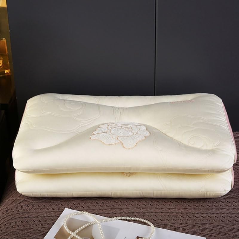 Soft Pillow Made of Knitted Cotton for Cervical Vertebrae Protection All Year Round