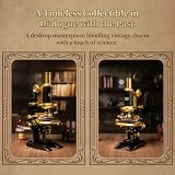 PANTASY Zestaw Konstrukcyjny Retro Mikroskop dla Dorosłych, Model Antycznego Przyrządu Naukowego z Mechanicznym Projektem, Mosiężnym Wykończeniem i Akcesoriami Laboratoryjnymi