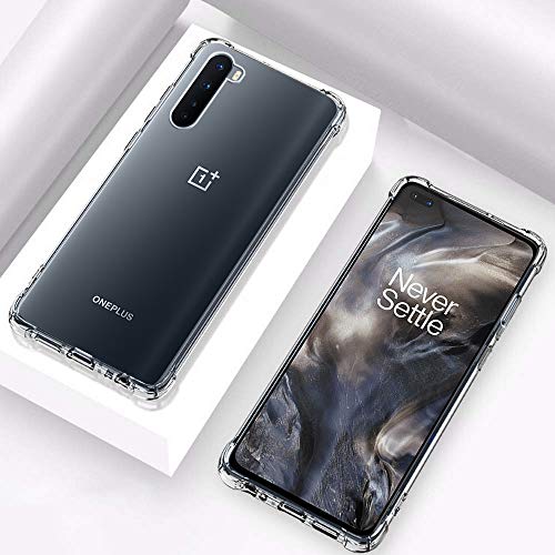 Image of TheGiftKart Crystal Clear Back Cover Case for OnePlus Nord 5G (2020) | Raised Bumps for Camera & Screen Protection | Ultra Clear Soft Silicone Back Cover Case for OnePlus Nord 2020 (TPU, Transparent)