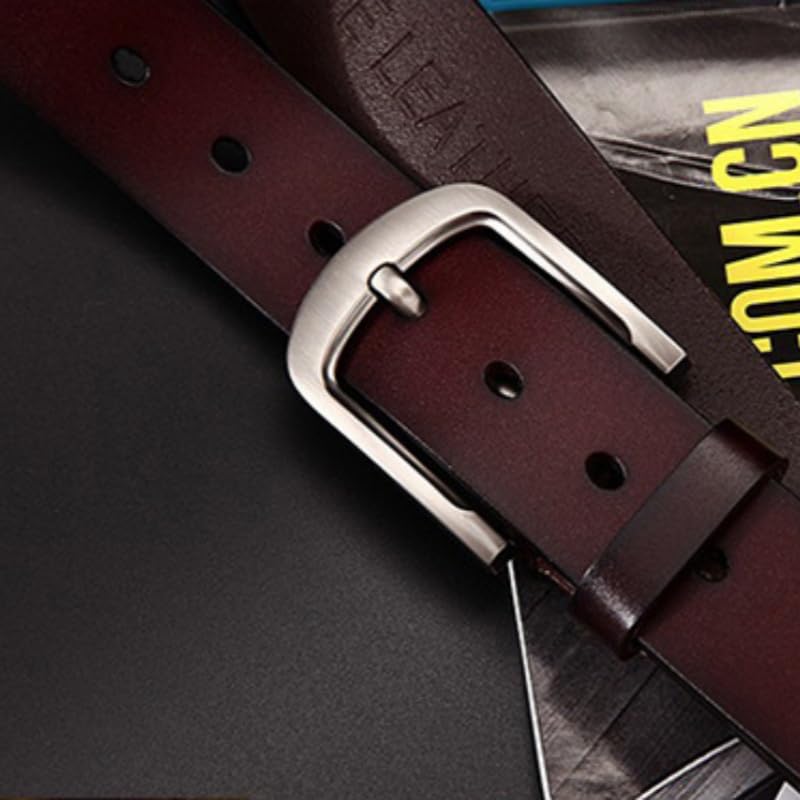Men's Vintage Leather Belts Pin Buckle Two-Layer Cowhide Genuine Leather Belt Versatile Business Wide Belt2