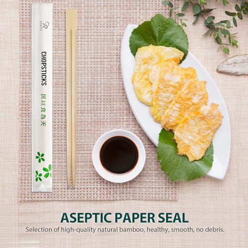 Soeos Premium Disposable Bamboo Chopsticks (Approx. 100 sets), Japanese Disposable Chopsticks Bulk, 9'' Chopsticks. - Image 5