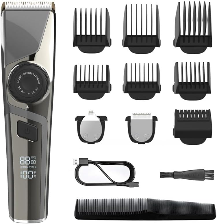 Electric Hair R Rs for Men 3 in 1 Oil Head Carving Cut Water Wash Digital Display Shaver Fine-Tuning Turntable