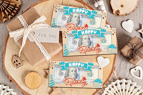 Wooden Birthday Money Holder, Happy Birthday Gifts For Friends Boys Girls, Cash Holder Holiday Party Supplies -014
