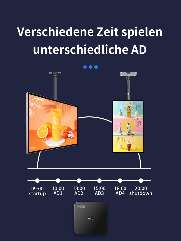 Digital Signage Player 4K Display pubblicitario USB Autoplay Video Player senza abbonamento CMS