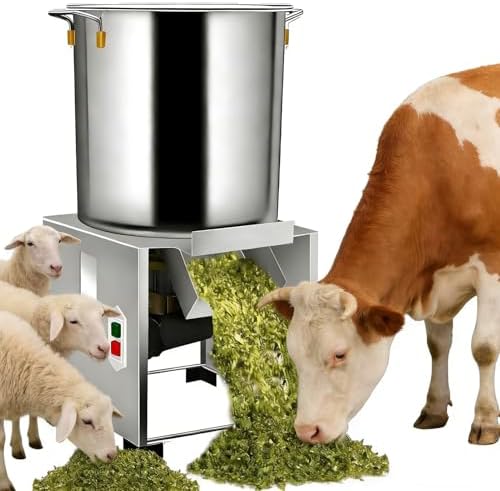 Commercial Electric Vegetable Chopper - 4 Blade 3500 RPM Stainless Steel Grinder for Poultry Feed, Livestock Grain & Vegetable Processing, Ideal for Farm Equipment