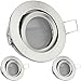 Produktbild LEDANDO 3er LED Einbaustrahler Set Silber gebürstet mit 5W GU10 Leuchtmittel - DIMMBAR - warmweiss - 110° Abstrahlwinkel - schwenkbar - Einbauleuchte LED rund