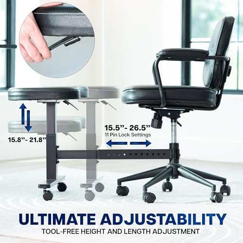 Image of VIVO Black Retrofit Footrest for Office Chair, Chair-REST1 | Height Adjustable, Cushion Attachment, Fits 2 inch Cylinders, Cross-Legged Sitting Option, Holds 242 lbs