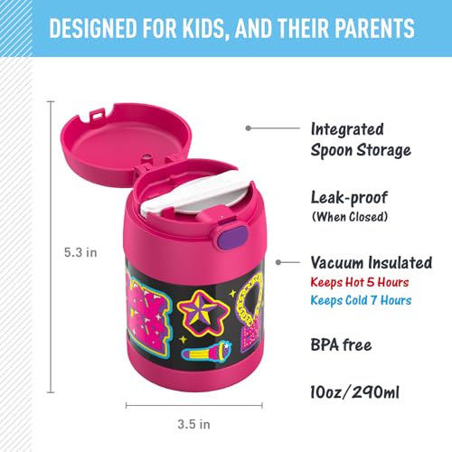 Image of THERMOS FUNTAINER 10 Ounce Stainless Steel Vacuum Insulated Kids Food Jar with Spoon, THAT GIRL LAY LAY