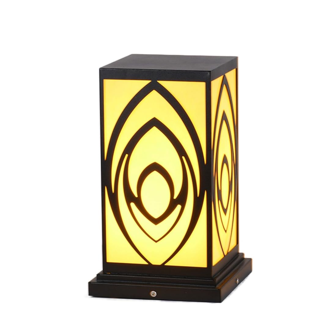 Lanterne de jardin E27 haute tension pour sécuriser vos allées sombres avec un style carré noir