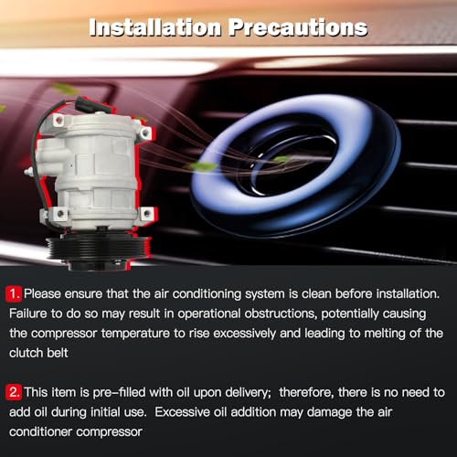 Image of Air Conditioning Compressor Fit for Chrysler Voyager for Dodge Caravan 2.4L