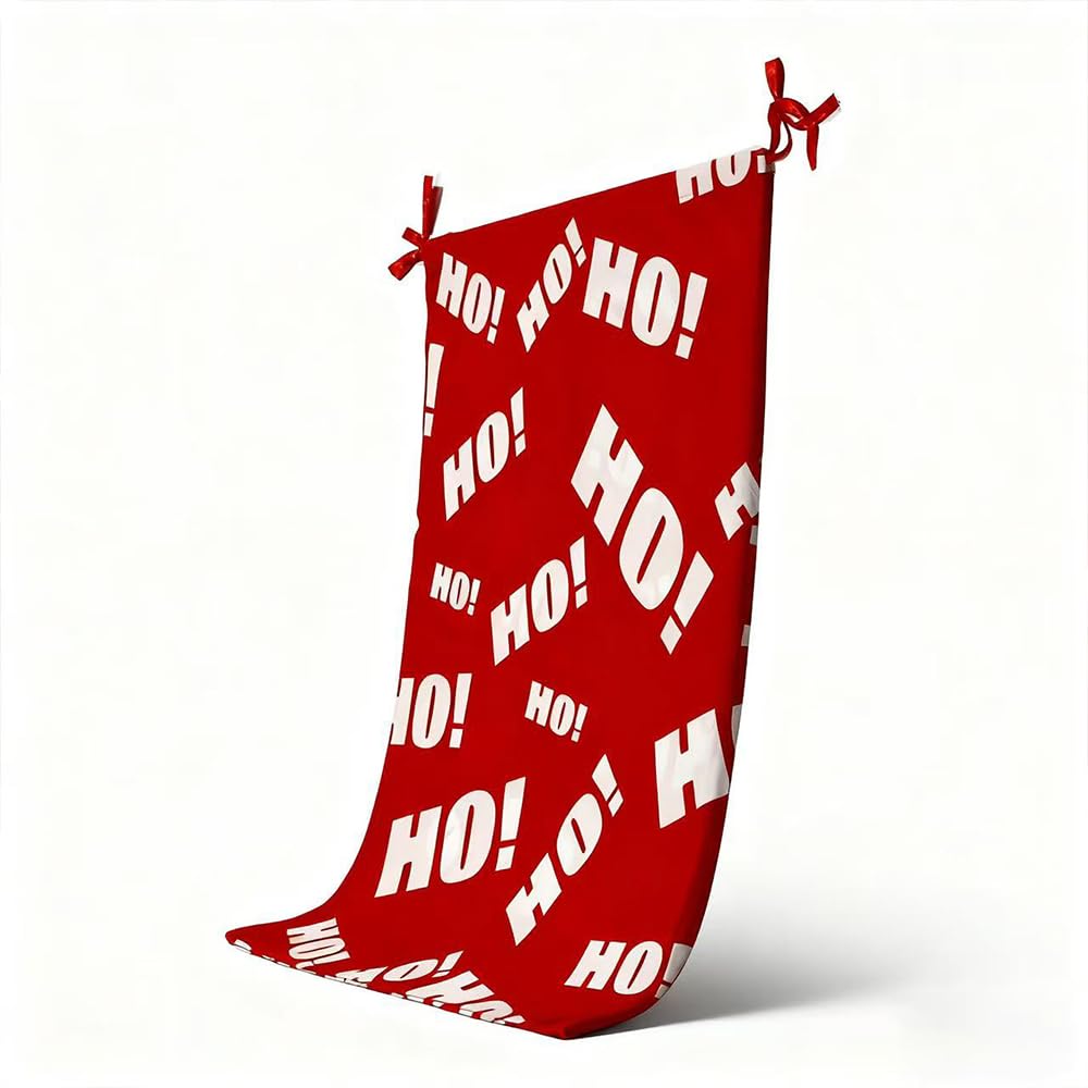 Home-X Bolsa de Papá Noel con diseño impreso HO HO HO
