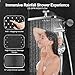 Rain Shower Head with filtered Handheld High Pressure rainfall Shower Heads with Handheld Spray Combo Adjustable one-piece stand daul shower head Built-in Magnetic Docking and Power Jets