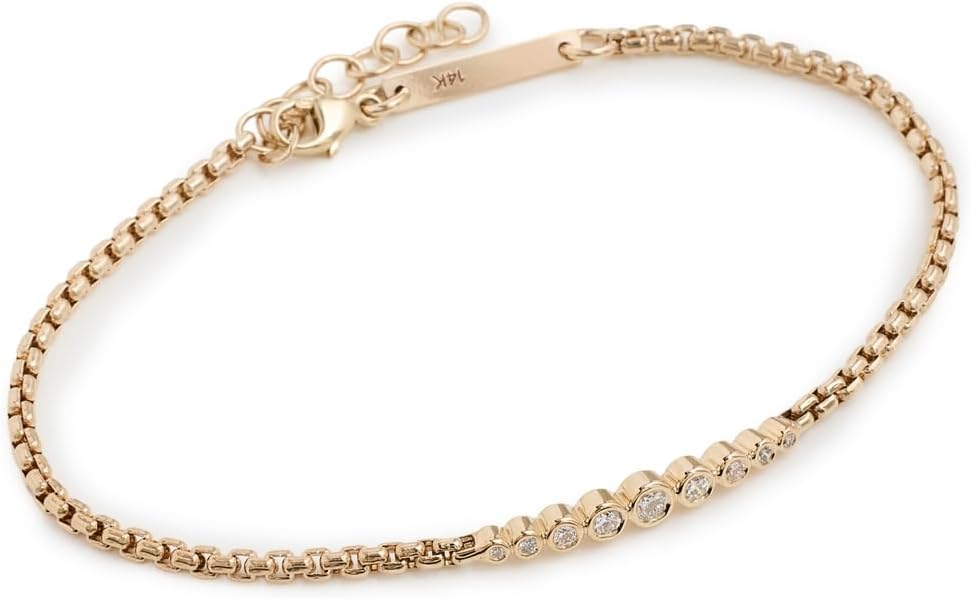 Zoe Chicco Women's 14k Gold Graduated Bezel Diamond Bracelet