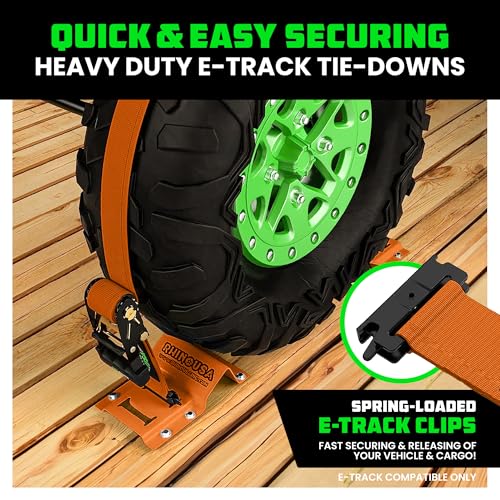 Image of Rhino USA Wheel Chock Tie Down Kit (4,500lb) - 4 Straps & 8 Chocks