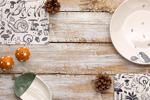 Price & Kensington Woodland Dinner Plate 27.7cm Microwave and Dishwasher Safe Novelty Style Made from Stoneware Stylish Dinnerware - Image 6
