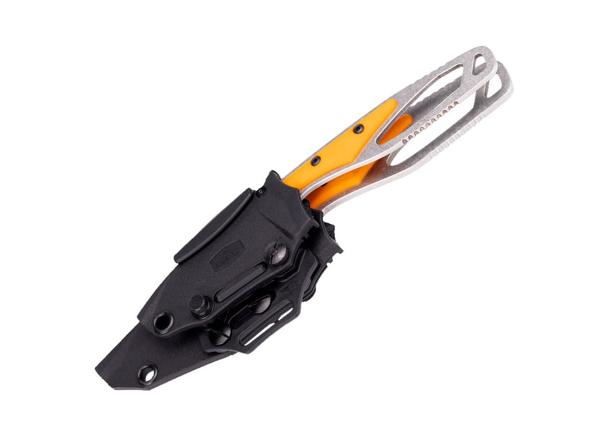 Buck PakLite - Kit di 2 coltelli Field, arancione 420HC, manico in acciaio GFN, con lama in polipropilene nera