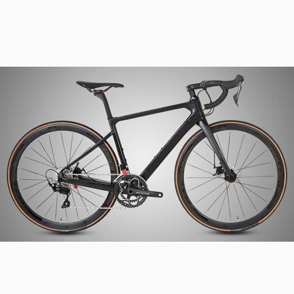 HIMALO Carbon Road Bike Frameset 45/48/51/54cm Breaking Wind Racing Frame Disc Brake 100/142mm Thru Axle Climbing Cross-Country Frame Internal Routing(51CM Matte Black)