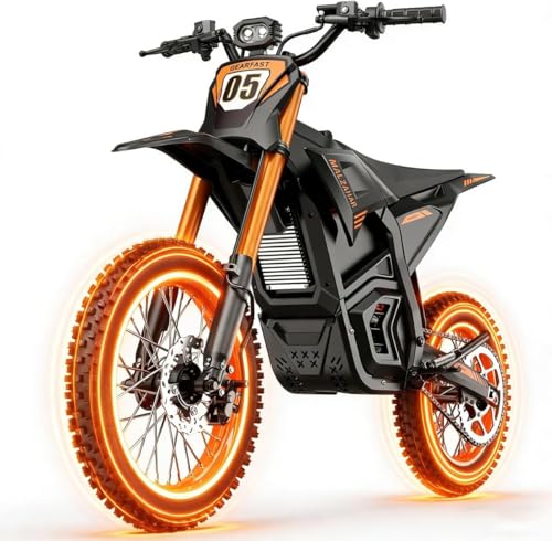 Electric-Dirt-Bike for Adults with Peak-3500W Mid-Mount Motor 48V 24AH Battery Max 40MPH Dual Hydraulic Brakes Adult Electric-Mountain-E-Bike Motorcycle with Fat Tire for Snow Sand and Commuting