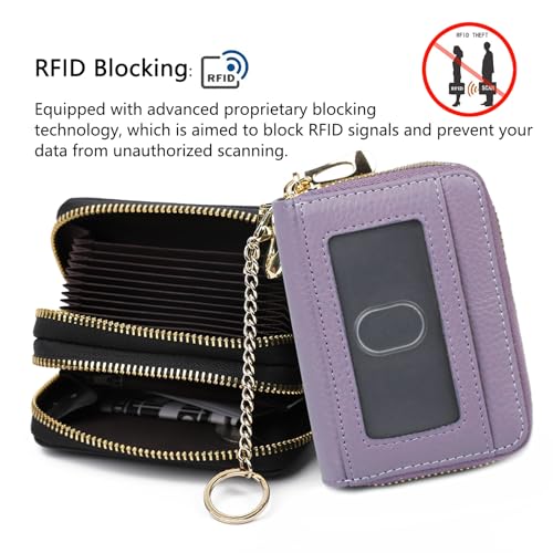 Image of imeetu Rfid Credit Card Holder,Genuine Leather Businese Card Case,Rfid Blocking Wallet for Women & Men