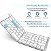 Folding Keyboard, Jelly Comb Ultra Slim Foldable BT Keyboard B047 Rechargeable Pocket Sized Keyboard for All iOS Android Windows Laptop Tablet Smartphone and More (White and Silver)