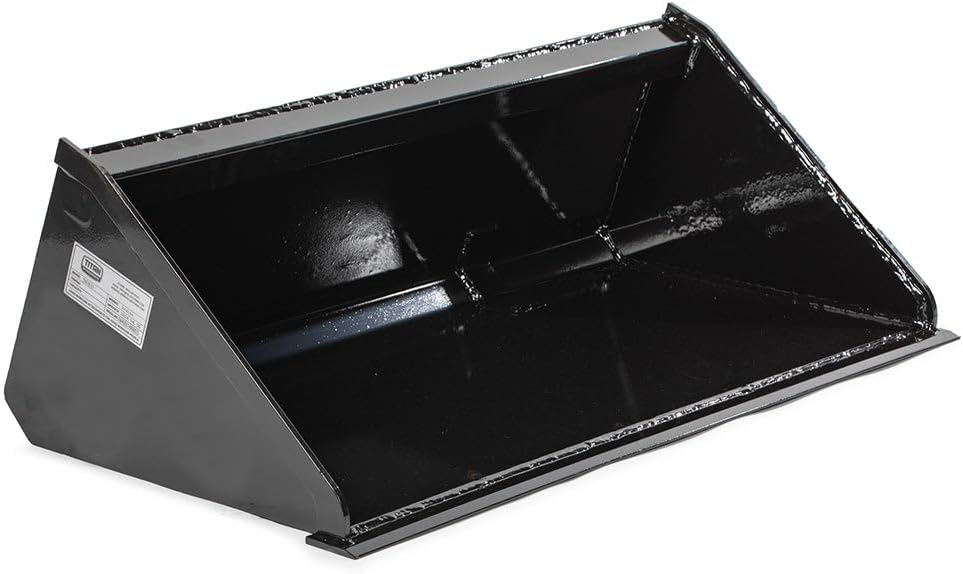 Titan Attachments Mini Skid Steer 42" Dirt Bucket Attachment, Toro Style Mounting, Reinforced Side Cutters, Welded-On Cutting Edge, for Construction, Landscaping, and Farming Tasks