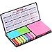 TecUnite Sticky Notes and Index Flags Bundle Set, 3 Sets Rectangular Notes and 8 Sets Index Arrow Flags Leather Look Design Holder with 2018-2019 Year Calendar, Gifts for Students and Teachers