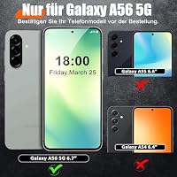 Giyer Panzerhülle für Samsung Galaxy A56 5G Hülle mit Schutzfolie, Handyhülle A56 5G Case mit Kameraschutz 360° Metall Ring Ständer, Stoßfest Schutzhülle für Samsung A56 5G Cover Tasche (Schwarz) – Ansicht 7