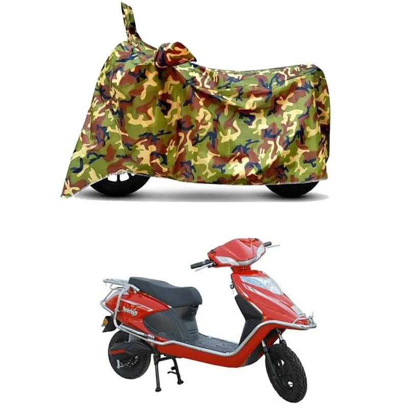 Image of Waterproof 100% PVC Coated Bike Scooty Two Wheeler Body Cover Compatible For Tunwal Sport 63 Mid 60V LI /UV-Rays /Heat Protection /Birds Dropping /Scratchproof /Dust proof /All [6X6 Jungle Print]