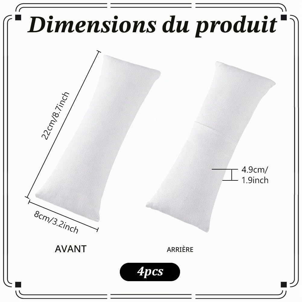 PH PandaHall 4 pcs Coussin Bracelet Longs Coussins de Présentation de Montres Coussin Montre et Bracelet Blancs en Toile de Jute pour Les Ventes, Présentation de Montres et de Bracelets 22x8x4.9cm