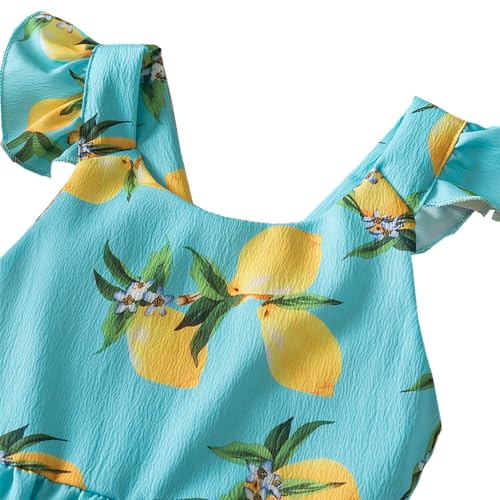 Nileafes Flower Girl Floral Printed Ruffle Dress Summer Beach Party Holiday Casual Sundress3