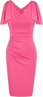 Belle Poque Women's Retro Vintage Square Neck Dress Sleeveless Bodycon Pencil Dress