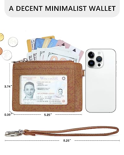 Image of BOSTANTEN Small Wallet For Women RFID Leather Credit Card Holder Slim Wristlet Keychain Wallet With Zipper Pocket