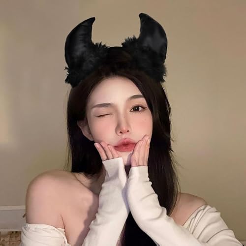 Yangqian Devil Halloween Costume Headbands For Women Black Demon Devil Horns Headband Fashion Gothic Headbands For Women'S Hair Accessories Headband Punk Scary Halloween Decorative Hair Bands For Girls Cosplay thumb #2