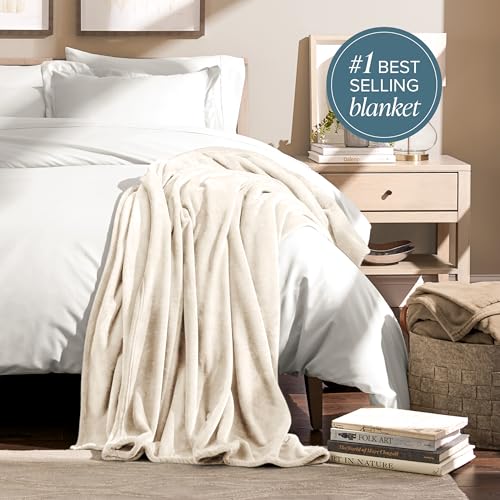 Bare Home Fleece Blanket - Throw/Travel - Ultra-Soft Lightweight for Bed, Sofa, and Couch - Luxury Microplush - Cozy Warm Blanket (Throw/Travel, Vanilla) - Image 5