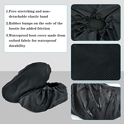 4 Paare Rutschfeste Wiederverwendbare Schuh Abdeckungen,Schuhüberzüge Wasserdicht Stiefel Abdeckungen,Bedeckung Staubschutz Überschuhe für Schuhe Teppich Bodenschutz,Waschbar Schwarz