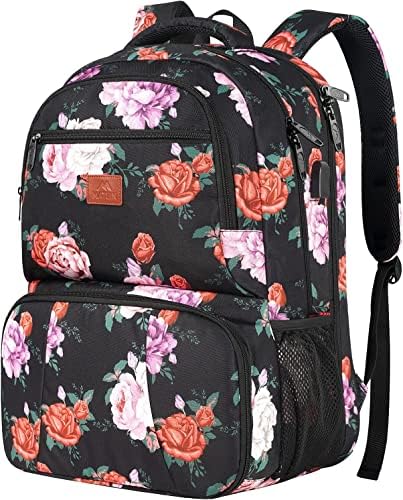 MATEIN Lunch Backpack, 17 inch Insulated Cooler Backpack with USB Charging Port for Women Men, Water Resistant College Lunch Box Backpack with Laptop Compartment for Work Picnic Travel Beach, Gifts