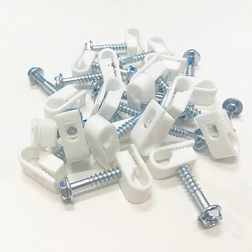 Sactulaz Clip de cable redondo con tornillos para cable Ethernet Starlink, clip de cable, clips de cable para instalación de cables Starlink en