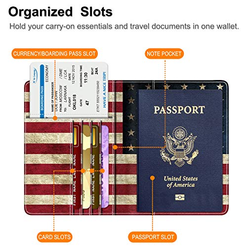 Image of FINTIE Passport Holder, Slim Travel Wallet RFID Blocking Card Case Cover Passport Cover Protector Essentials with Credit Card Slots for Women /Men | Slim