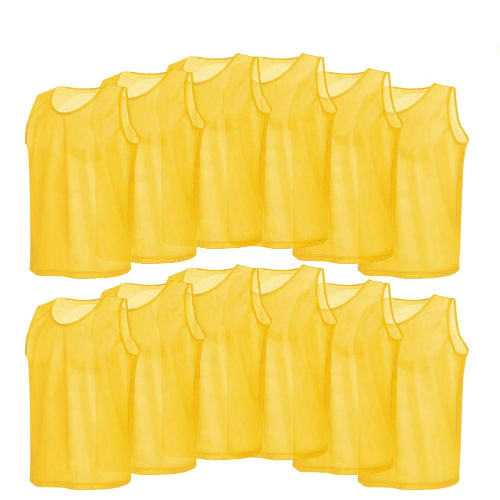 Qii lu womens Pinnies Scrimmage Vests, 12 Pack Mesh Training Vests Football Vest Breathable Bibs Coats, Green, Medium