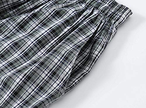 Image of MoFiz Men's Sleepwear Shorts Pajama Bottom Lounge Short Plaid Button Open Fly 3Pack